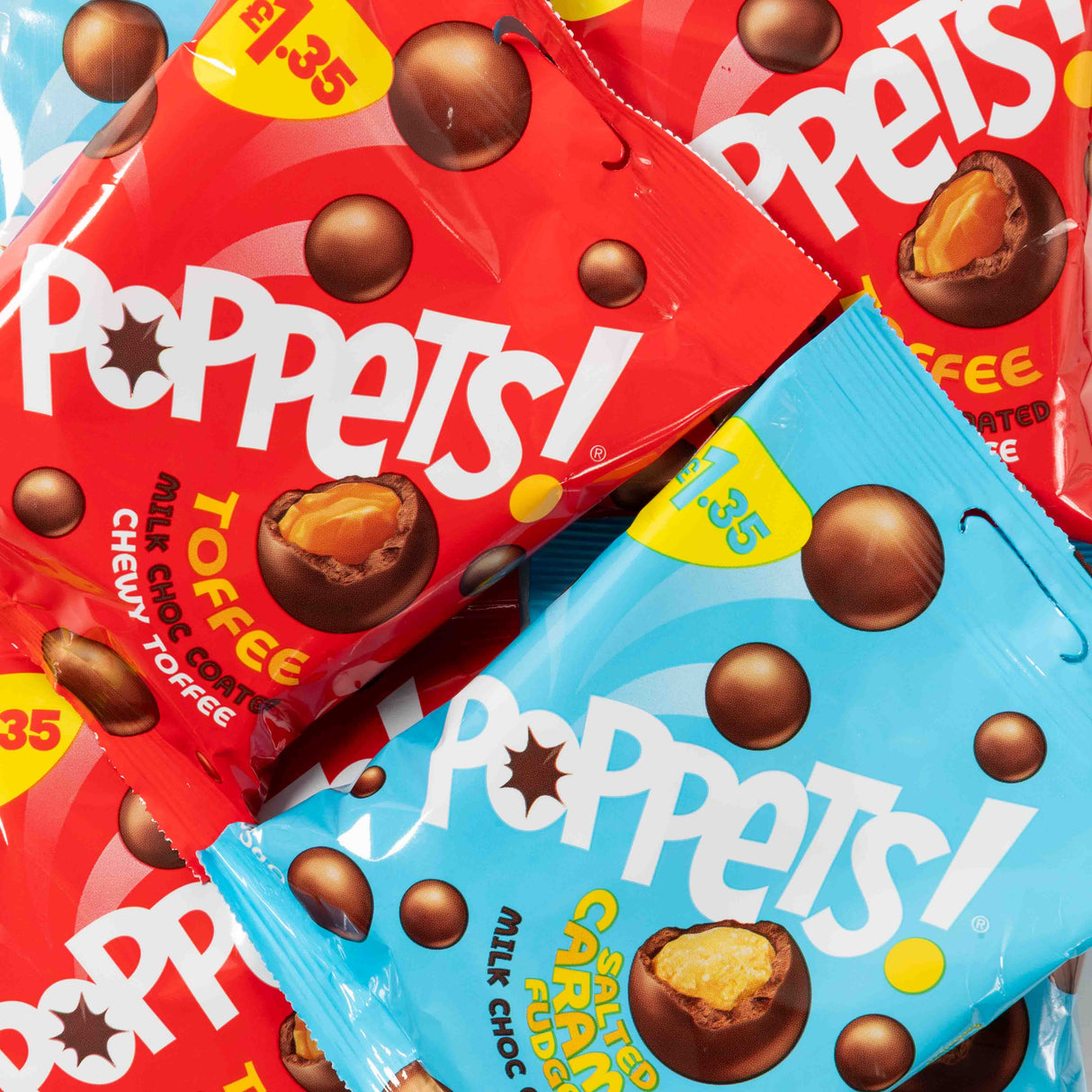 poppets, share, bag, chocolate, uk, english, treats, lollies, milk chocolate, caramel, toffee, lollyshop, nz