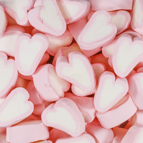 marshmallow, heart, pink, large