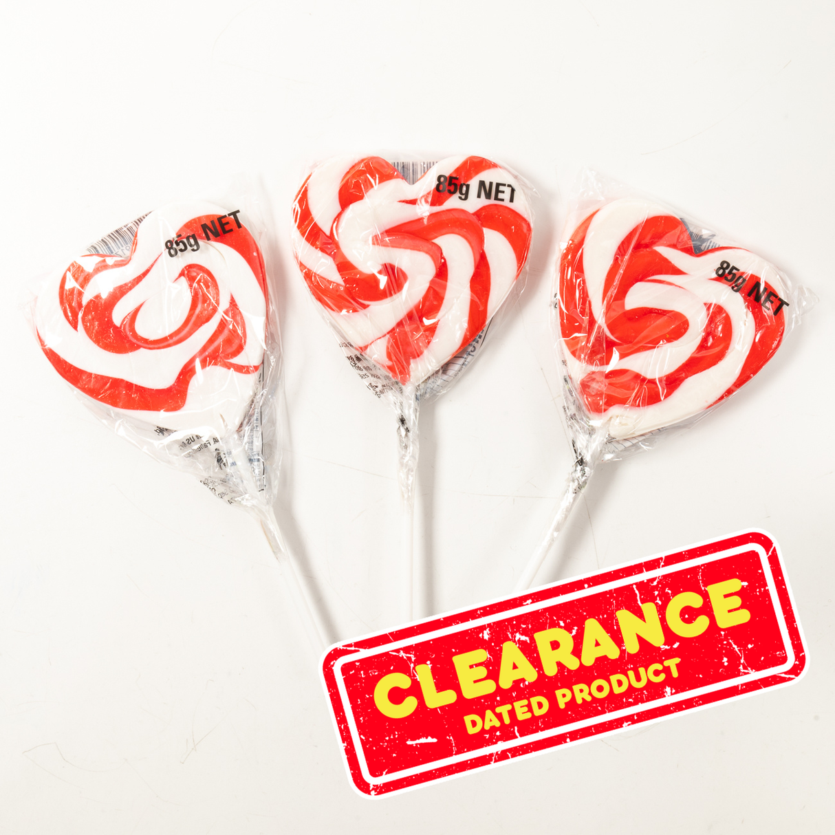 Dated - Swirly Heart Pop Mega Red/White 85g