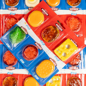 build a burger, food, patty, tomato, cheese, buns, lettuce, gummies, gummy, fun, lollies, candy, lollyshop, nz