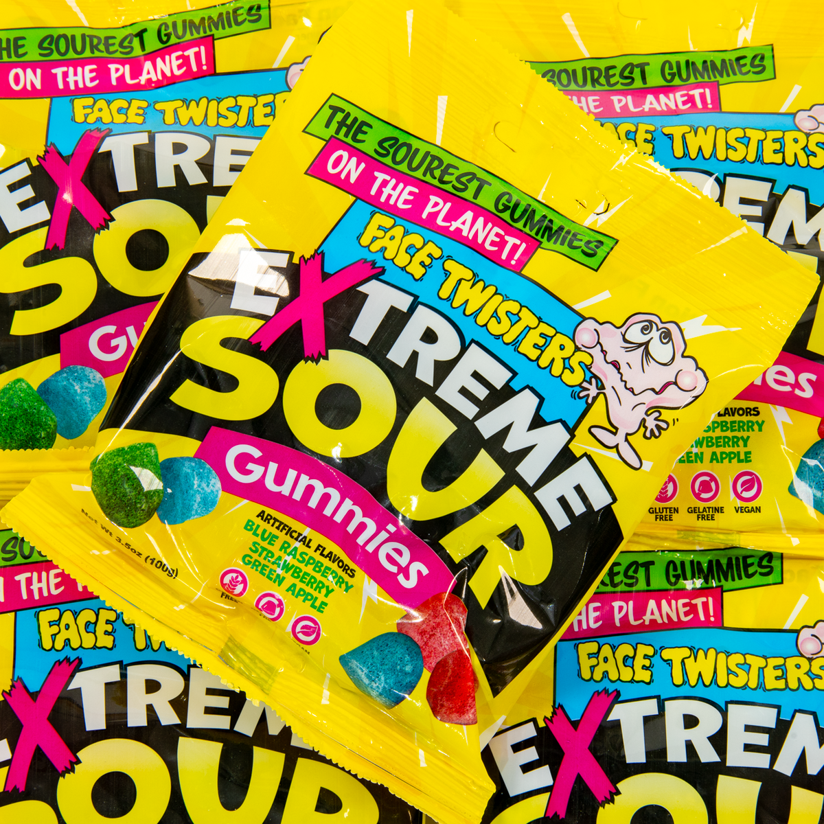 Face Twisters Extreme Sour Gummies 100g