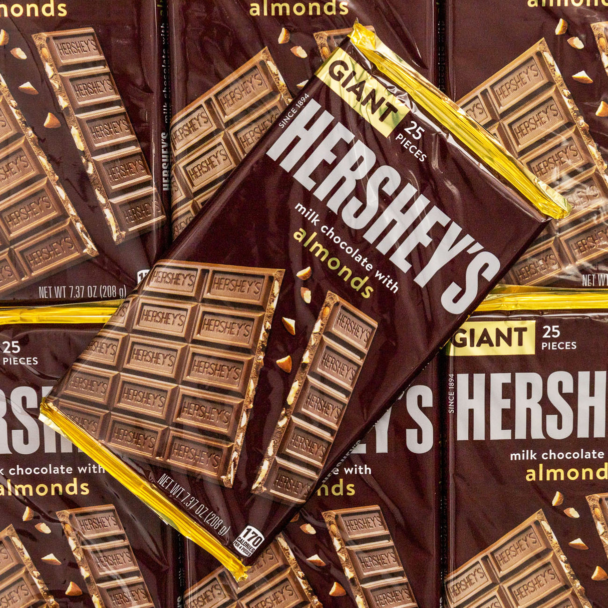 giant, hershey's, milk, chocolate, almonds