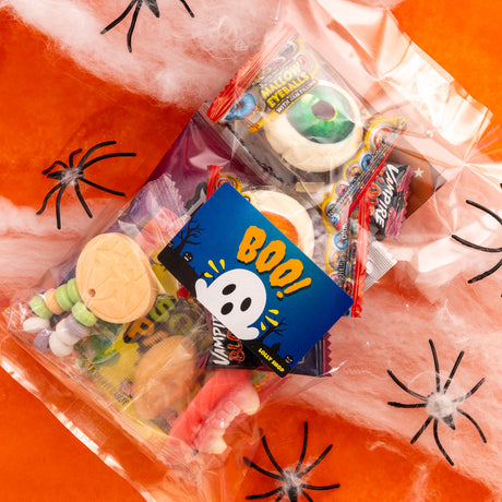 halloween, mini, treat, bag, lollies, candy, spooky