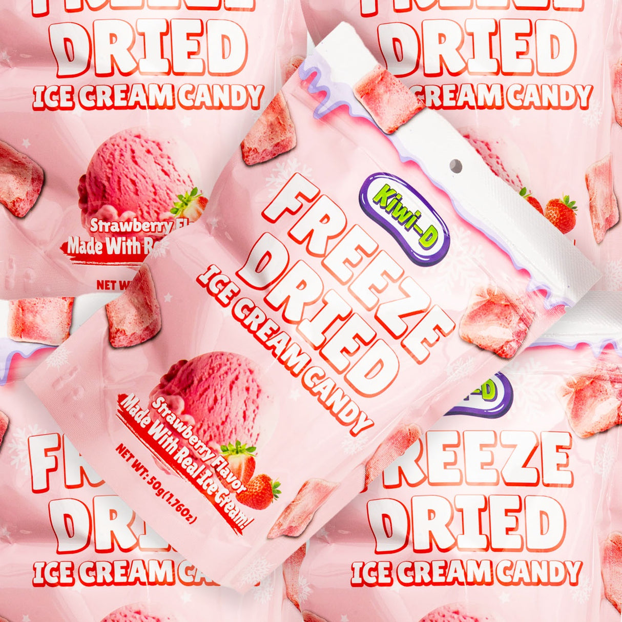 kiwi-d, freeze dried, candy, ice cream, strawberry, real, lollies, lollyshop, nz