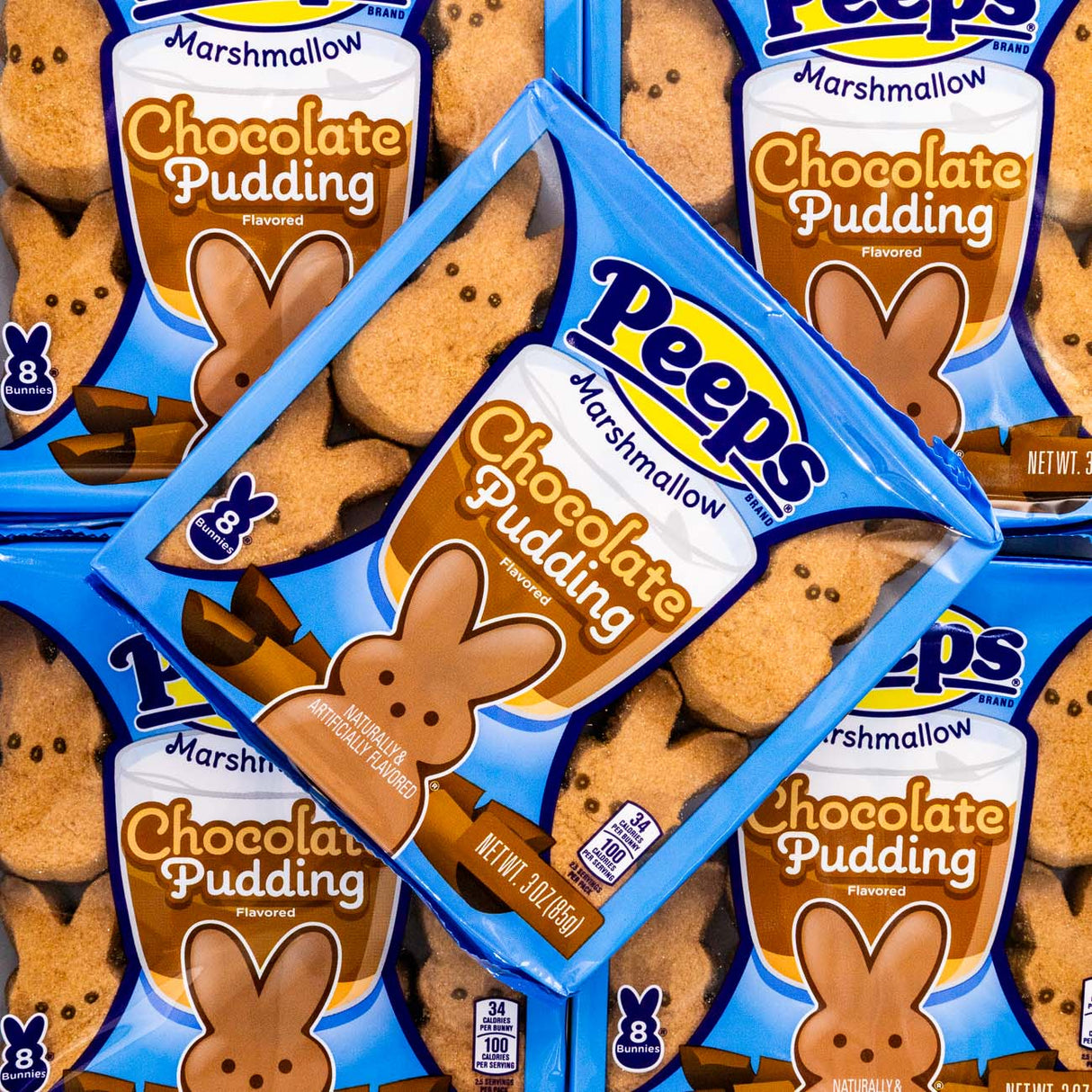 peeps, marshmallow, bunnies, 8 pack, chocolate, pudding, easter, candy, american, lollies, lollyshop, nz