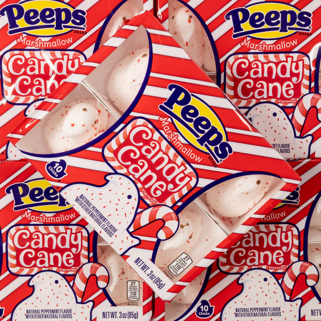 peeps, marshmallow, candy cane, christmas