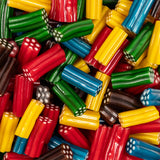 revolver, licorice, pencil, colourful, red, yellow, green, white