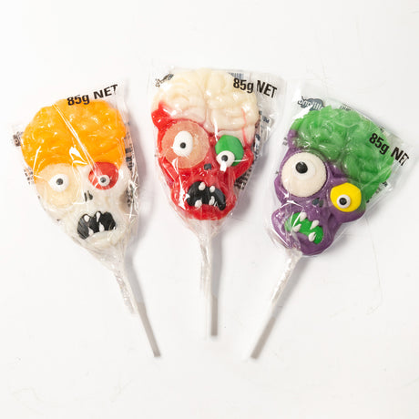 skull pop, lollipop, brain, halloween, zombie