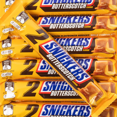 snickers, chocolate, butterscotch