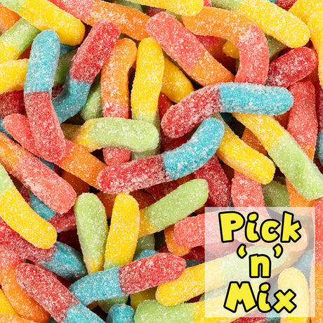 sour worms, colourful, sour candy, pick n mix