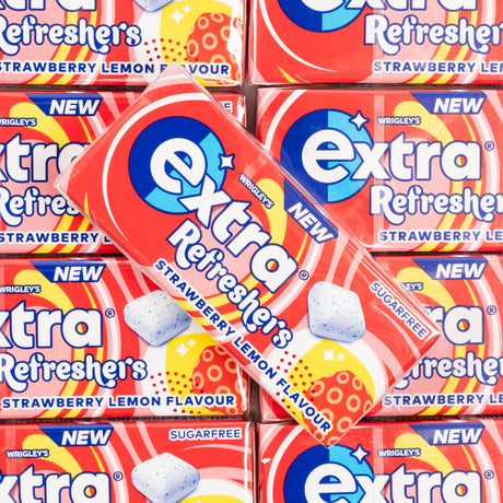 wrigleys, extra, refreshers, strawberry, lemon, mint, lollyshop, nz