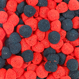 black and red, black and red berries, berry lollies, black and red lollies