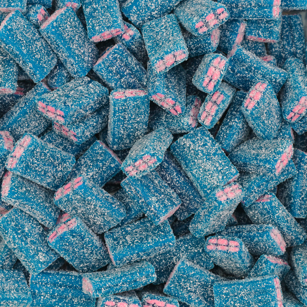 blue blocks, brick lollies, blue raspberry, lollies nz, blue lollies