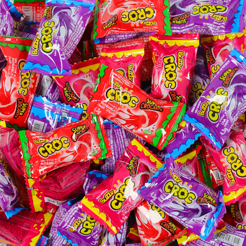 buzzy crock candy, wrapped candy, crock candy