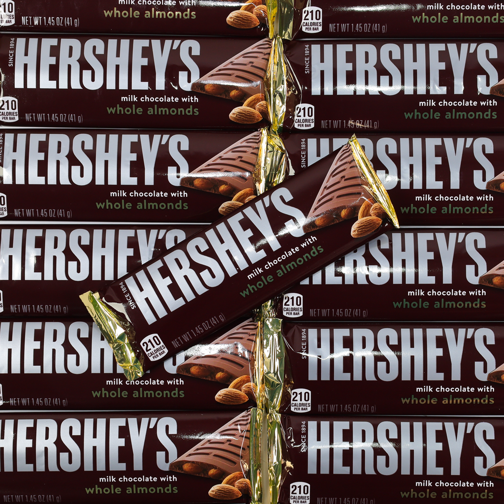 Hershey Milk Chocolate almond bar, Hershey's Chocolate, Hershey, Almond, Milk Chocolate, American Chocolate, American Candy