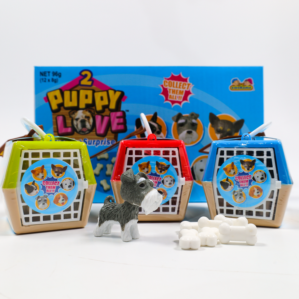 puppy carrier, puppy lollies, toys, novelty