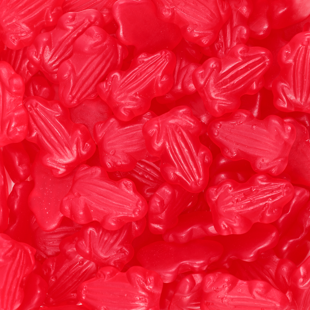 Red, Red lollies, Red frogs, Frogs, frog lollies, gummies, frog gummies, red gummies