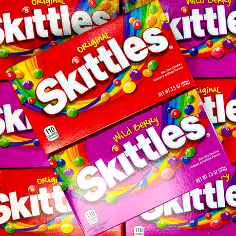 skittles, skittles original, skittles wild berry, taste the rainbow, theatre box