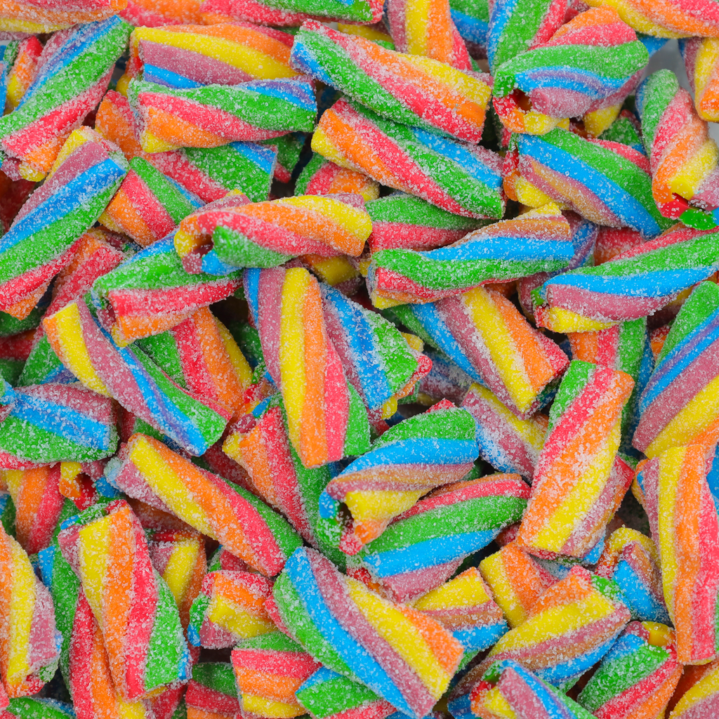 sour candy shocks, sour lollies, rainbow lollies, rainbow
