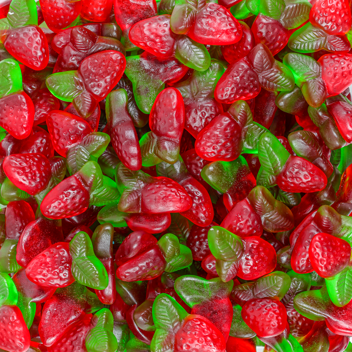 Strawberry leaf, gummy lollies, strawberry gummies