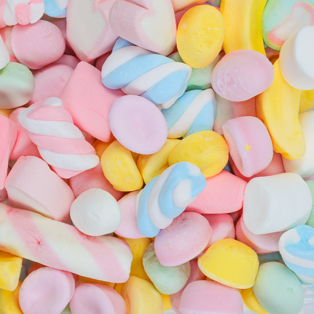 marshmallow mix, colourful, fluffy marshmallows