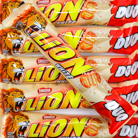 lion bar, chocolate, white, duo, lollyshop