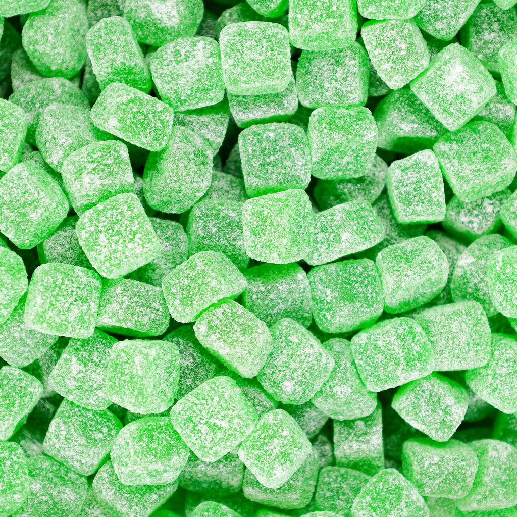 sour, cubes, green, jelly, lollyshop